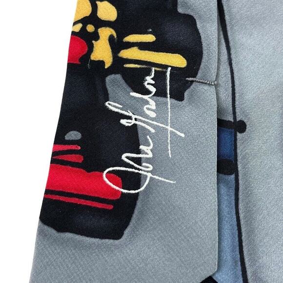 Robert Daskal Hand Painted Hand Sewn Signed Neck Tie Car Racing 100% Silk - Picture 15 of 16